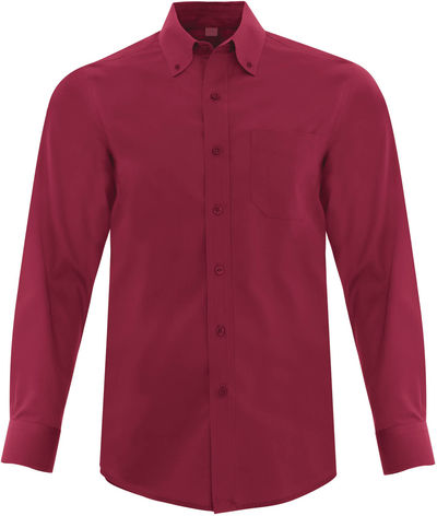 Am image of a Custom Coal Harbour Everyday Long Sleeve Woven Shirt in Rich Red!