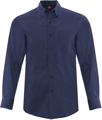 Am image of a Custom Coal Harbour Everyday Long Sleeve Woven Shirt in True Navy!