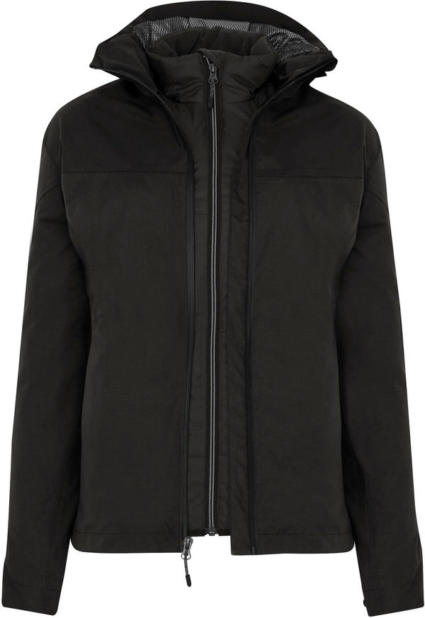 Am image of a Custom Dryframe Dry Tech Waterproof Shell System Performance Ladies Jacket in Black!