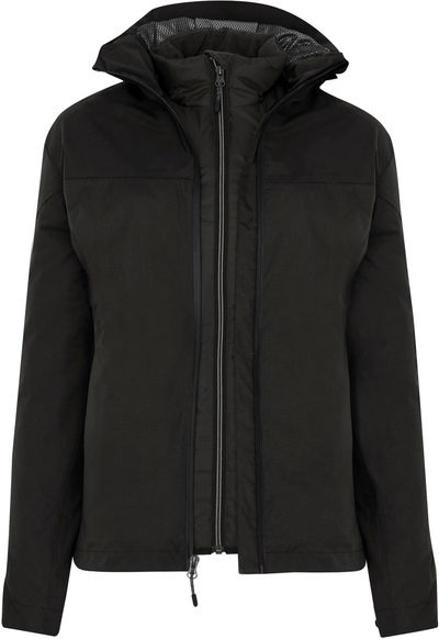 Am image of a Custom Dryframe Dry Tech Waterproof Shell System Performance Ladies Jacket in Black!