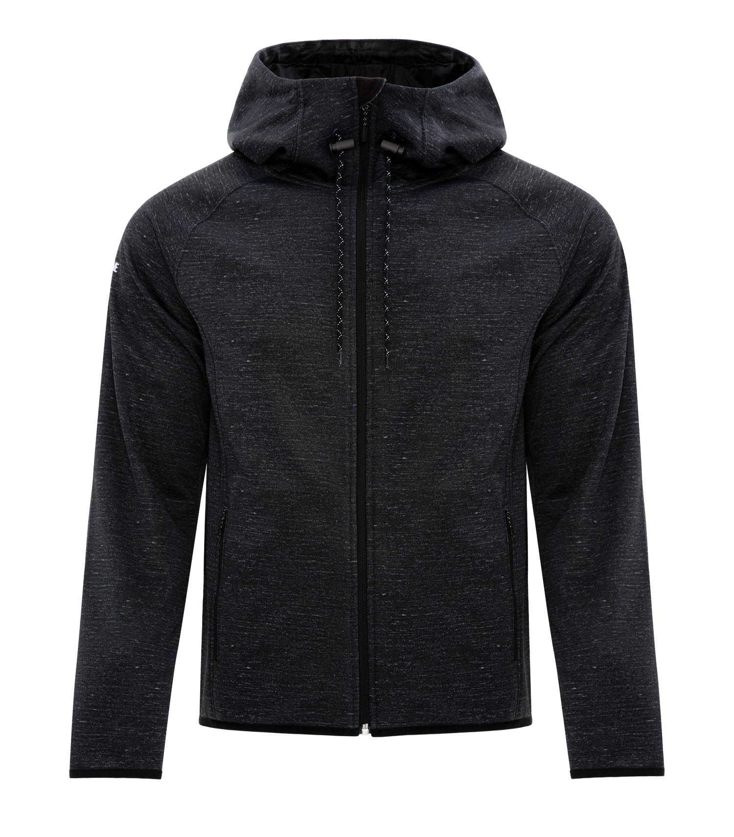 DRYFRAME DRY TECH FLEECE FULL ZIP HOODED JACKET in Black Heather