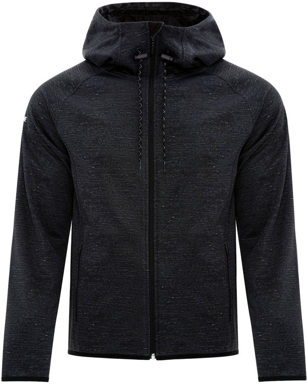 Am image of a Custom DRYFRAME DRY TECH FLEECE FULL ZIP HOODED JACKET in Black Heather!