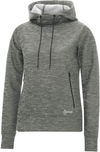 Am image of a Custom Dryframe Dry Tech Water Resistant Fleece Ladies Pullover Hood in Asphalt Heather!