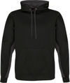 Am image of a Custom ATC Everyday Game Day Fleece Colour Block Hooded Sweatshirt in Black/Charcoal!