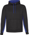 Am image of a Custom ATC Everyday Game Day Fleece Colour Block Hooded Sweatshirt in Charcoal/True Royal!