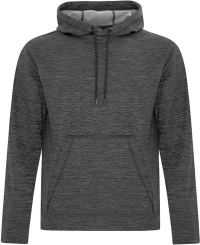 Am image of a Custom ATC DYNAMIC HEATHER FLEECE HOODED SWEATSHIRT in Charcoal Dynamic!
