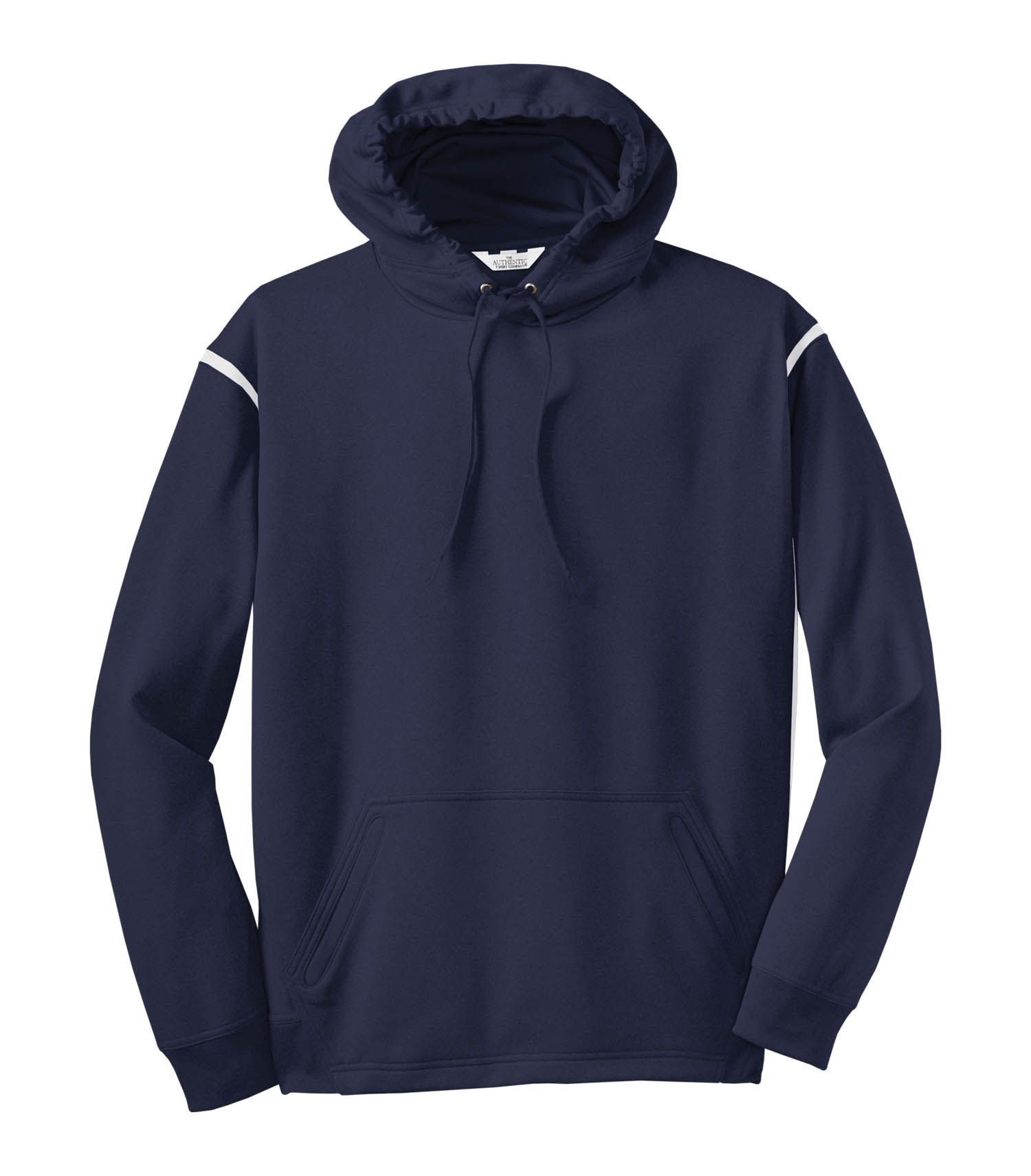 ATC Ptech Fleece Varcity Hooded Sweatshirt in True Navy/White