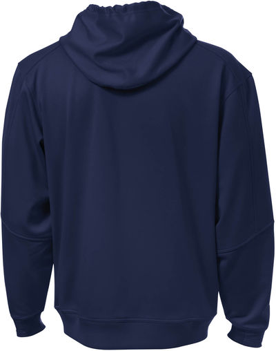 Am image of a Custom ATC PTech Fleece Hooded Sweatshirt in True Navy!