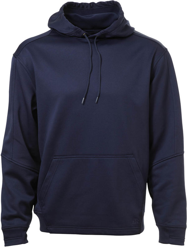 Am image of a Custom ATC PTech Fleece Hooded Sweatshirt in True Navy!