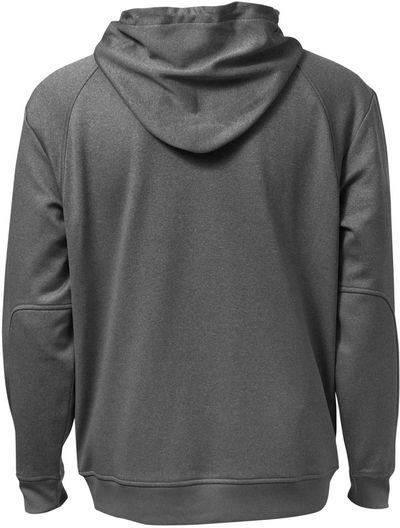 Am image of a Custom ATC Ptech Fleece Hooded Jacket in Charcoal Heather!