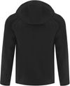 Am image of a Custom Coal Harbour Everyday Hooded Water Repellent Stretch Soft Shell Jacket in Black!