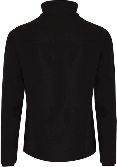 Am image of a Custom Coal Harbour Premier Water Repellent Soft Shell Ladies Jacket in Black!