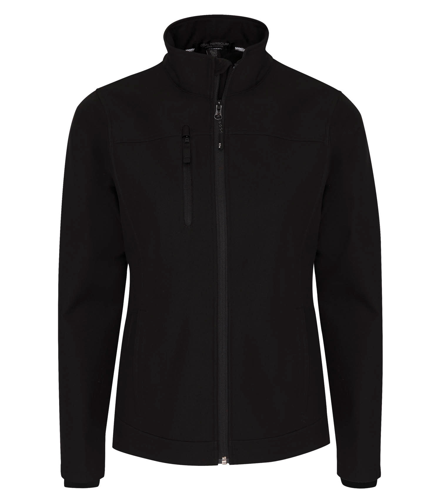 Coal Harbour Premier Water Repellent Soft Shell Ladies Jacket in Black
