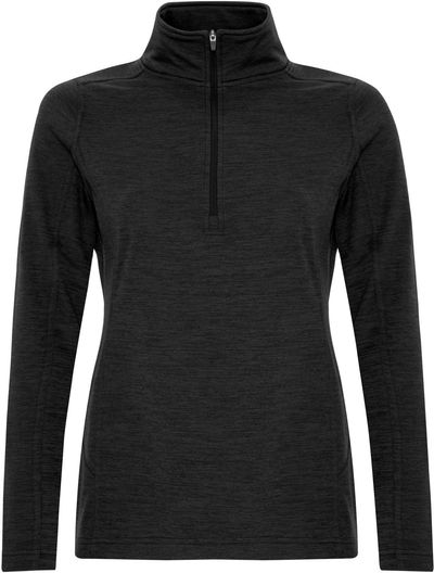 Am image of a Custom ATC Dynamic Heather Fleece Half Zip Ladies Sweatshirt in Black Dynamic!