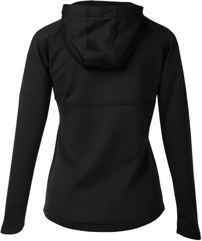Am image of a Custom ATC PTech Fleece Hooded Ladies Jacket in Black!