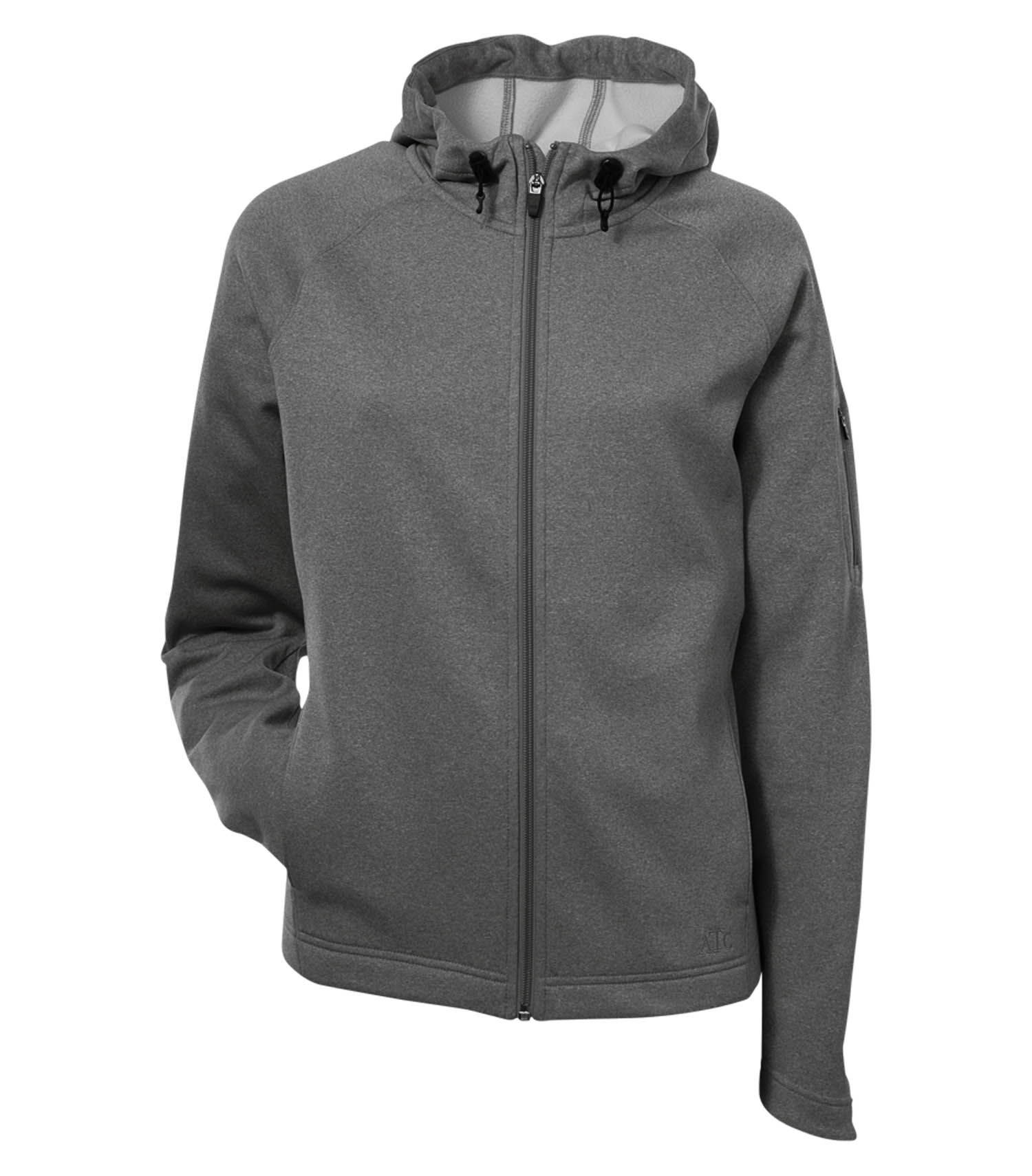 ATC PTech Fleece Hooded Ladies Jacket in Charcoal Heather