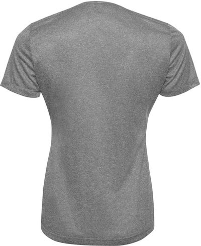 Am image of a Custom ATC Pro Team Heather ProFormance V Neck Ladies Tee in Charcoal Heather!