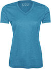 Am image of a Custom ATC Pro Team Heather ProFormance V Neck Ladies Tee in Blue Wake Heather !