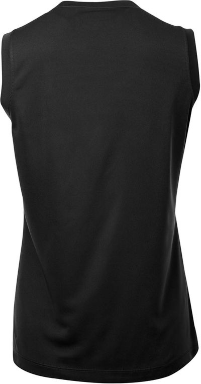 Am image of a Custom ATC Pro Team Sleeveless V Neck Ladies Tee in Black!