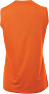 Am image of a Custom ATC Pro Team Sleeveless V Neck Ladies Tee in Deep Orange!