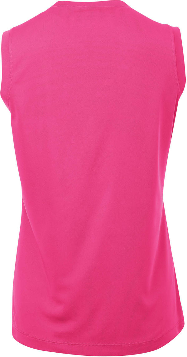 Am image of a Custom ATC Pro Team Sleeveless V Neck Ladies Tee in Wild Raspberry!