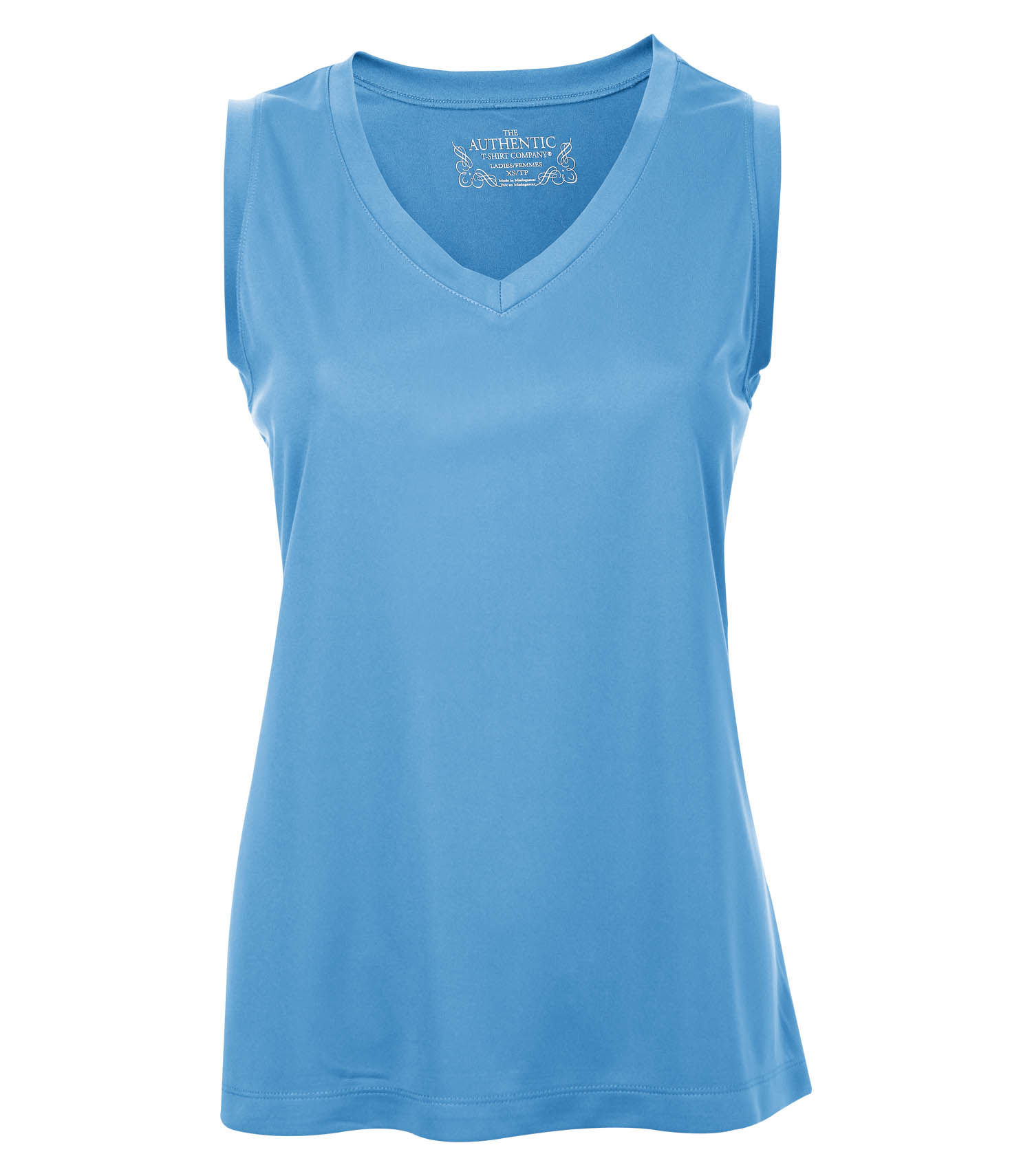 ATC Pro Team Sleeveless V Neck Ladies Tee in Carolina Blue