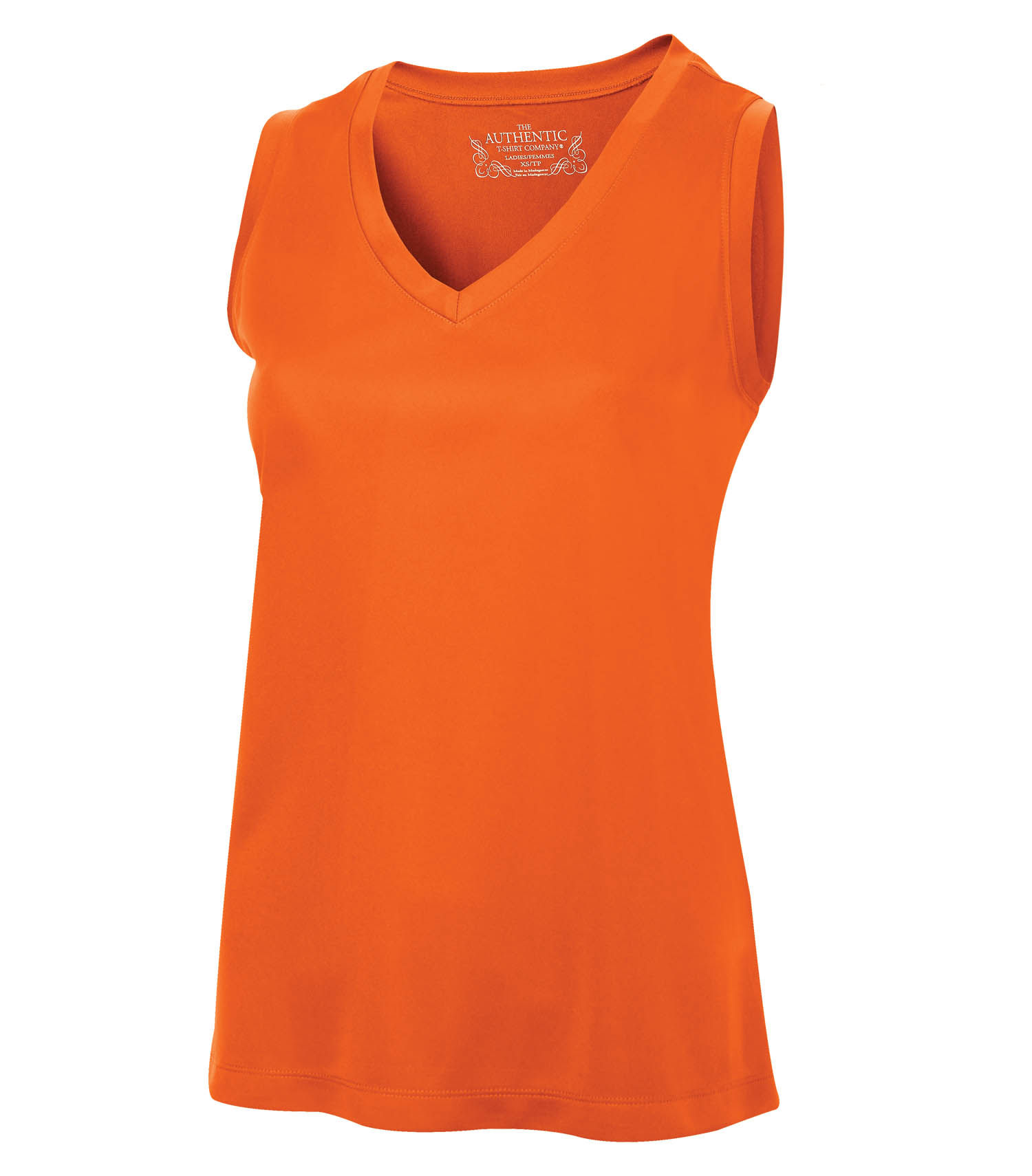ATC Pro Team Sleeveless V Neck Ladies Tee in Deep Orange