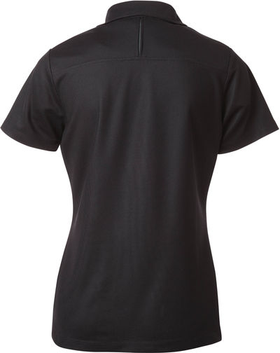 Am image of a Custom Coal Harbour Snag Resistant Contrast Insert Ladies Sport Shirt in Black/Coal Grey!