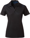 Am image of a Custom Coal Harbour Snag Resistant Contrast Insert Ladies Sport Shirt in Black/Royal!