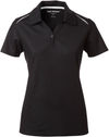 Am image of a Custom Coal Harbour Snag Resistant Contrast Insert Ladies Sport Shirt in Black/White!