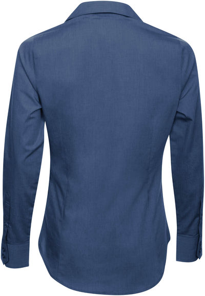 Am image of a Custom Coal Harbour Textured Crosshatch Woven Ladies Shirt in Deep Blue!