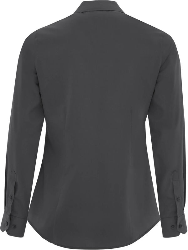 Am image of a Custom Coal Harbour Everyday Long Sleeve Woven Ladies Shirt in Iron Grey!