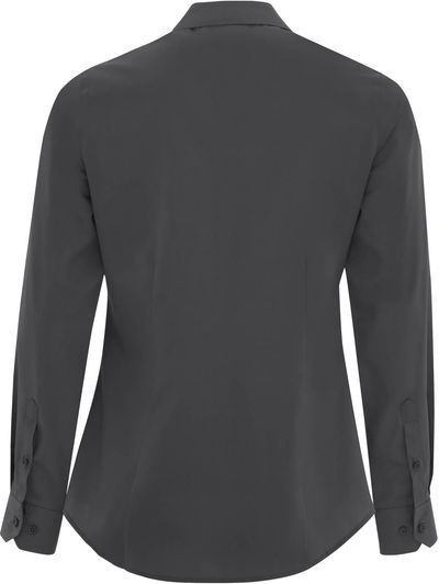 Am image of a Custom Coal Harbour Everyday Long Sleeve Woven Ladies Shirt in Iron Grey!