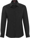 Am image of a Custom Coal Harbour Everyday Long Sleeve Woven Ladies Shirt in Black!