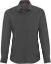 Am image of a Custom Coal Harbour Everyday Long Sleeve Woven Ladies Shirt in Iron Grey!