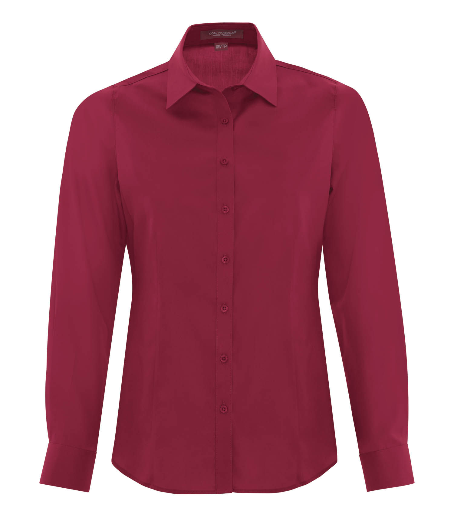 Coal Harbour Everyday Long Sleeve Woven Ladies Shirt in Rich Red