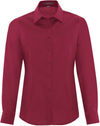 Am image of a Custom Coal Harbour Everyday Long Sleeve Woven Ladies Shirt in Rich Red!