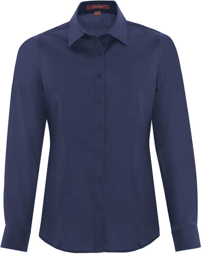 Am image of a Custom Coal Harbour Everyday Long Sleeve Woven Ladies Shirt in True Navy!