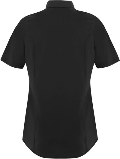 Am image of a Custom Coal Harbour Everyday Short Sleeve Woven Ladies Shirt in Black!