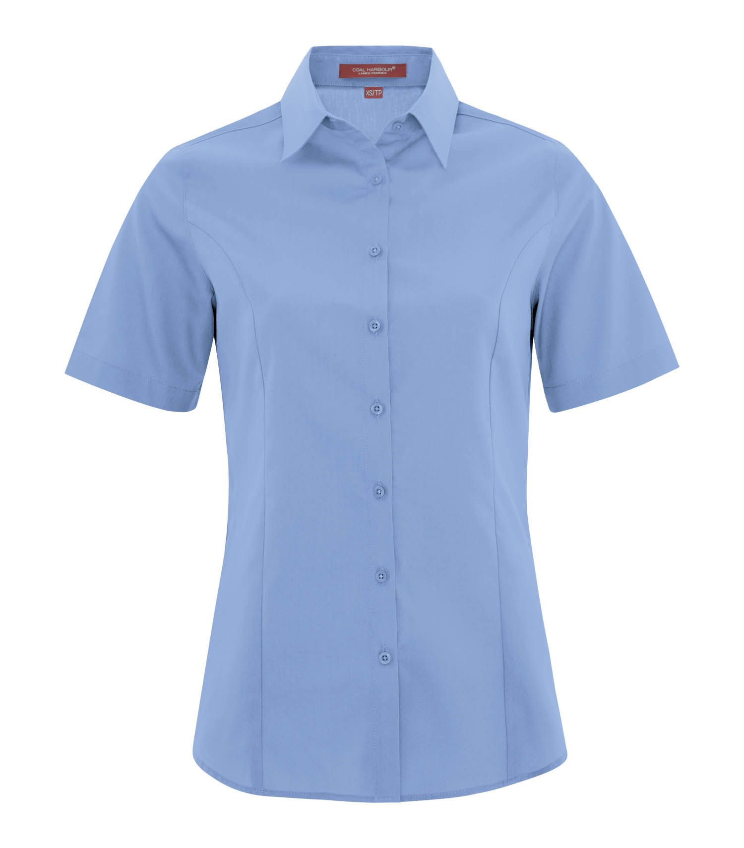 Coal Harbour Everyday Short Sleeve Woven Ladies Shirt in Blue Lake