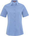 Am image of a Custom Coal Harbour Everyday Short Sleeve Woven Ladies Shirt in Blue Lake!