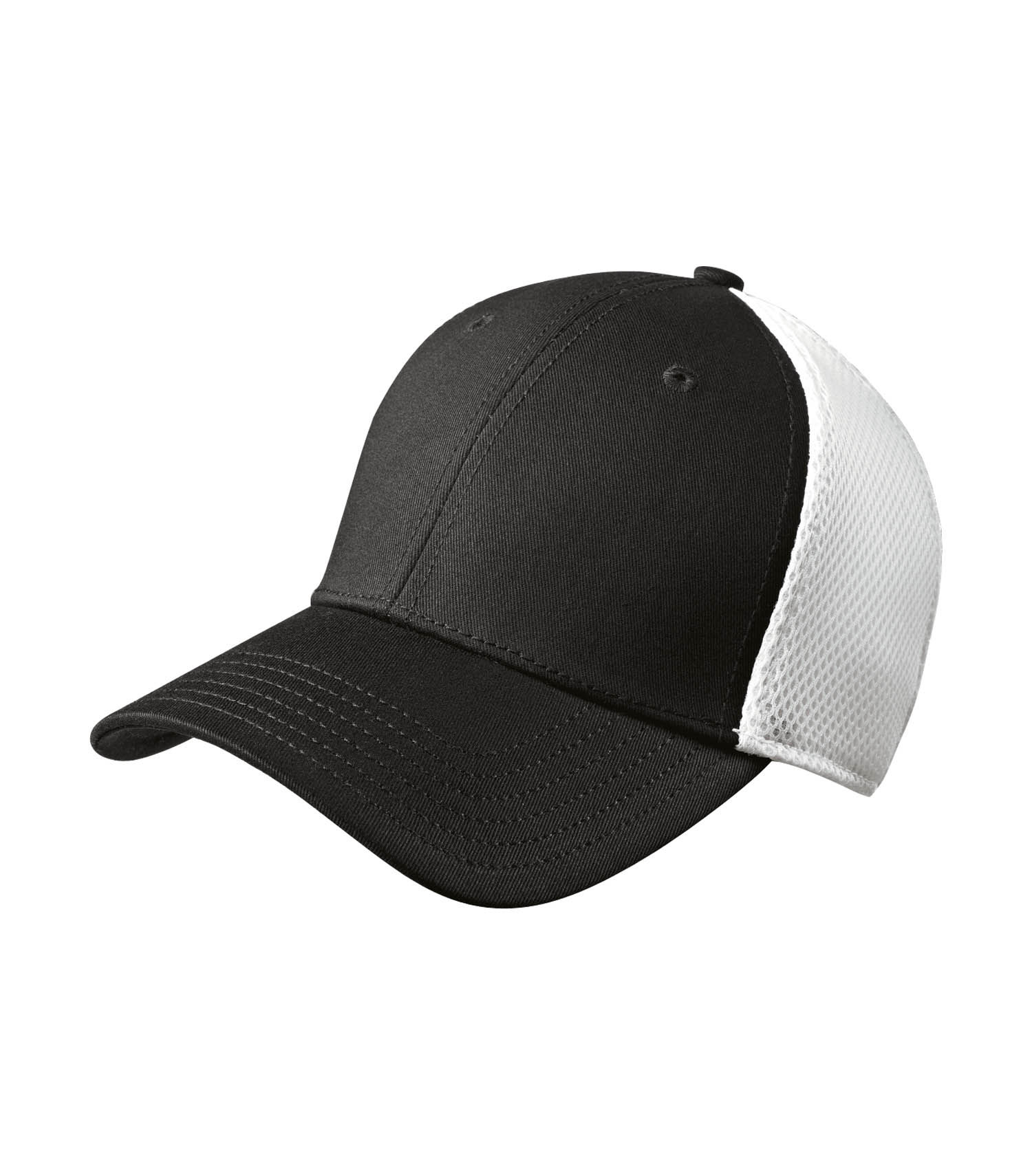 New Era Stretch Mesh Cap in Black/White