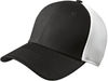 Am image of a Custom New Era Stretch Mesh Cap in Black/White!
