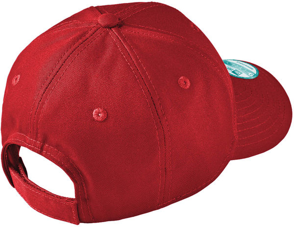 Am image of a Custom New Era Adjustable Structured Cap in Scarlet!