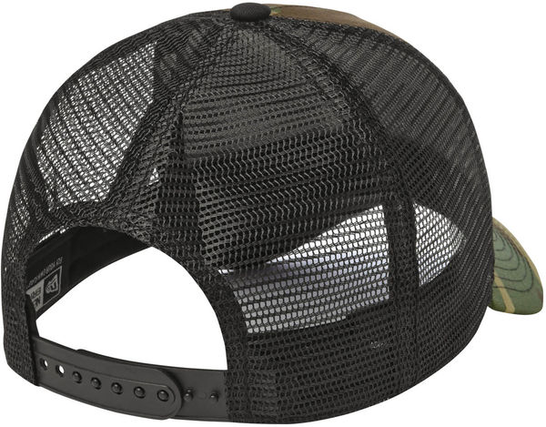 Am image of a Custom NEW ERA SNAPBACK TRUCKER CAP in Camo/Black!