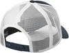 Am image of a Custom NEW ERA SNAPBACK TRUCKER CAP in Deep Navy/White!