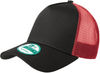 Am image of a Custom NEW ERA SNAPBACK TRUCKER CAP in Black/Scarlet!