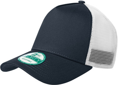 Am image of a Custom NEW ERA SNAPBACK TRUCKER CAP in Deep Navy/White!