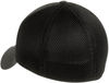 Am image of a Custom New Era Stretch Youth Mesh Cap in Black/Black!