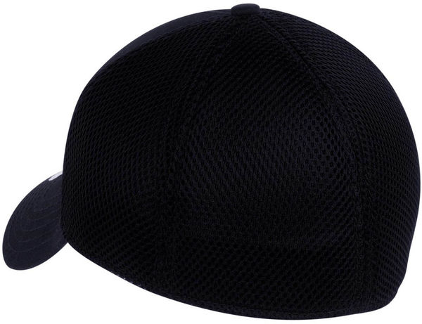Am image of a Custom New Era Stretch Youth Mesh Cap in Deep Navy/Deep Navy!